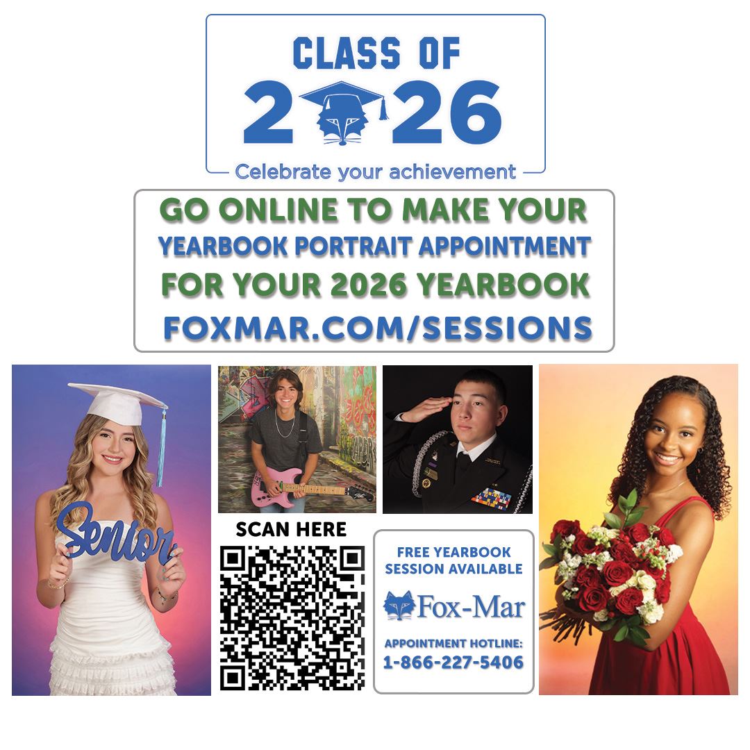 CLASS OF 2026, go online to make your Yearbook Portrait Appointment! Now!